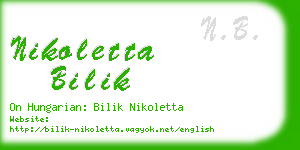 nikoletta bilik business card